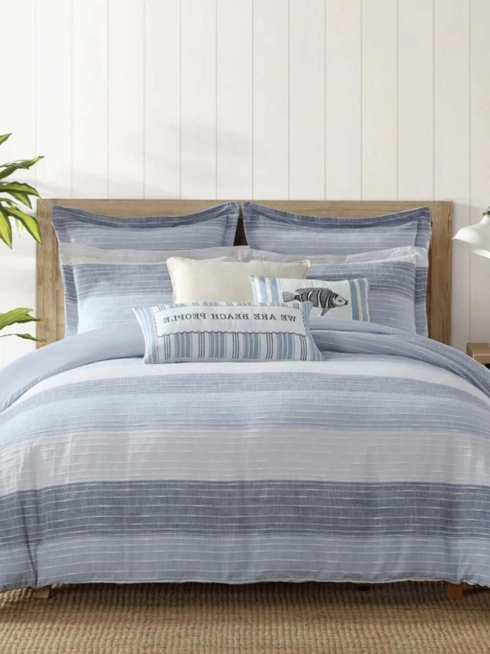 Levtex Home 2-Pc Comforter Set – Sand Stripes Cotton Bedding, Modern Design